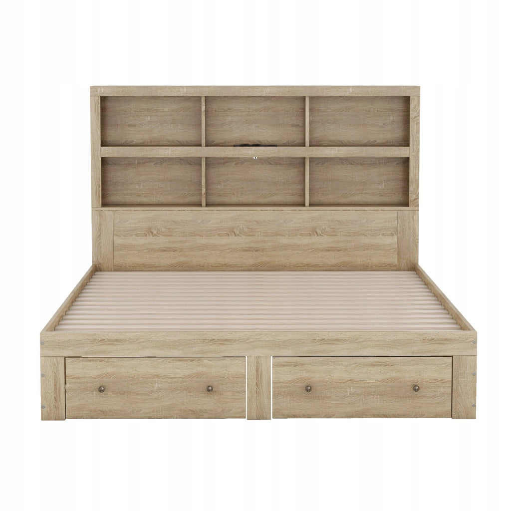 Letto 160x200 con cassetti e comodino - Xylo - Struttura e testiera con vano