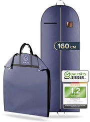 1 x Hoes per abbigliamento premium lunga 160 cm - 50% MATERIALE RIDOTTO - Hoes per abbigliamento pieghevole per giacche, cappotti e Co. - Hoes per abbigliamento da ufficio - Hoes per abbigliamento respirante per viaggi e archiviazione