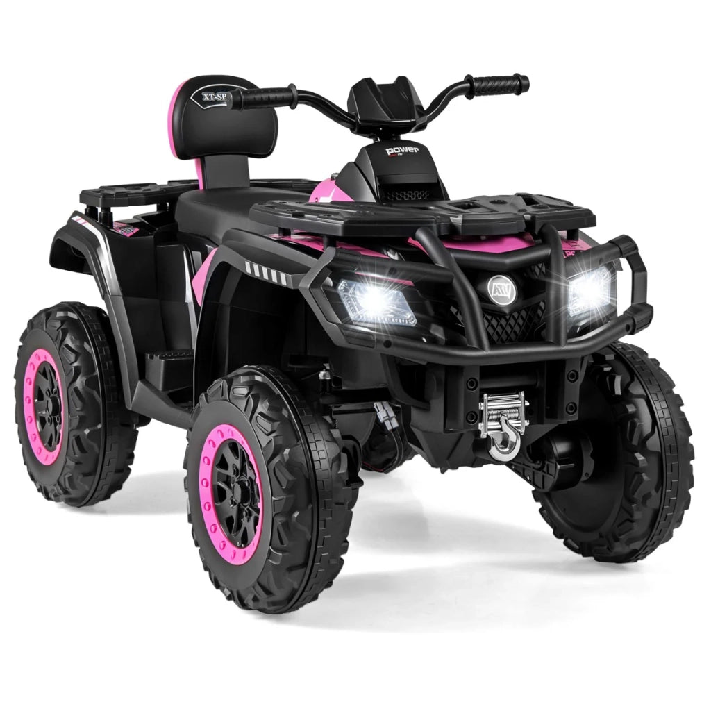 Quad elettrico rosa a 2 posti 113 x 66 x 72 cm avviamento graduale sospensioni fuoristrada struttura in PP e metallo 20_0013336