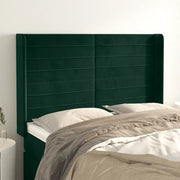 vidaXL Testiera ad Orecchio Verde Scuro 147x23x118/128cm in Velluto