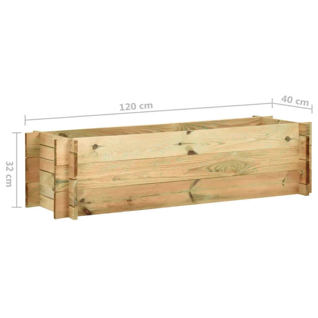 Fioriera Giardino-Vaso da Esterno-Contenitore per Piante Letto Vegetale in Legno Impregnato 120 cm