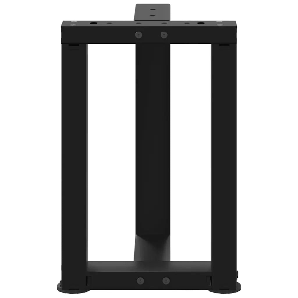 Gambe per Tavolino da Caffè a Forma di T 2 pz Nere 38x25x(42-43) cm Acciaio 4013024