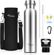 Fusto di acciaio inossidabile, termos, 750 ml, 1 litro, BPA libero, impermeabile, libero da anidride carbonica, termos per bambini, bollicine, sport, università, scuola, fitness, outdoor, campeggio