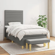 Giroletto a Molle con Materasso Grigio Scuro 90x200 cm Tessuto cod mxl 76438