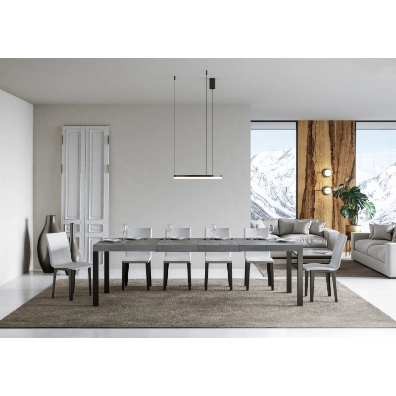 Tavolo allungabile 90x130/234 cm Everyday Premium telaio Antracite - Cemento