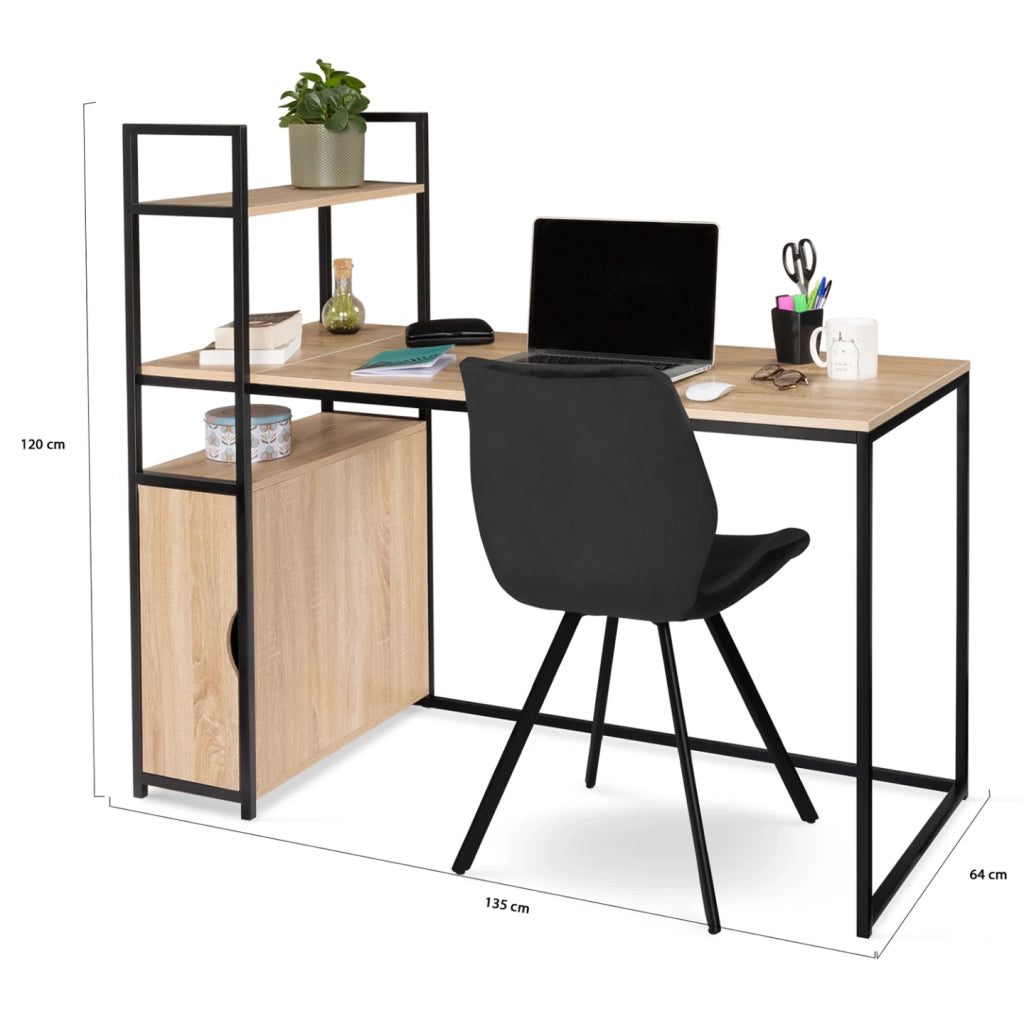 IDMarket - Scrivania libreria XXL con armadietto, design industriale DETROIT