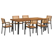 Set Pranzo da Giardino 7 pz Legno Massello di Acacia e Metallo 3155424