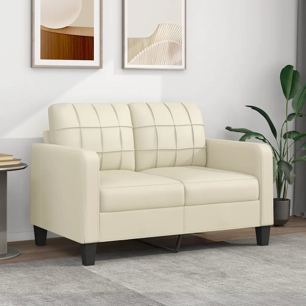 Divano a 2 Posti-Sofa 2 Posti Crema 120 cm in Similpelle 814023