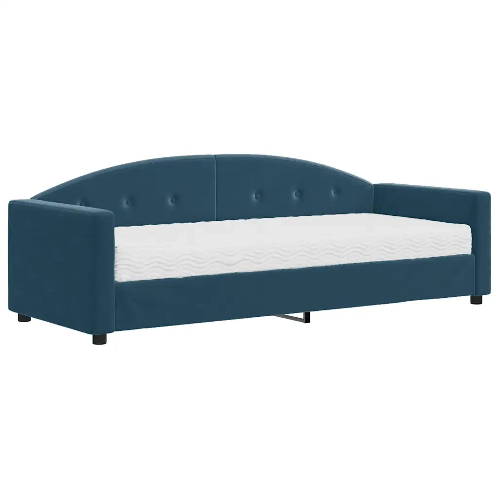 Divano Letto con Materasso Blu 80x200 cm in Velluto 3197269