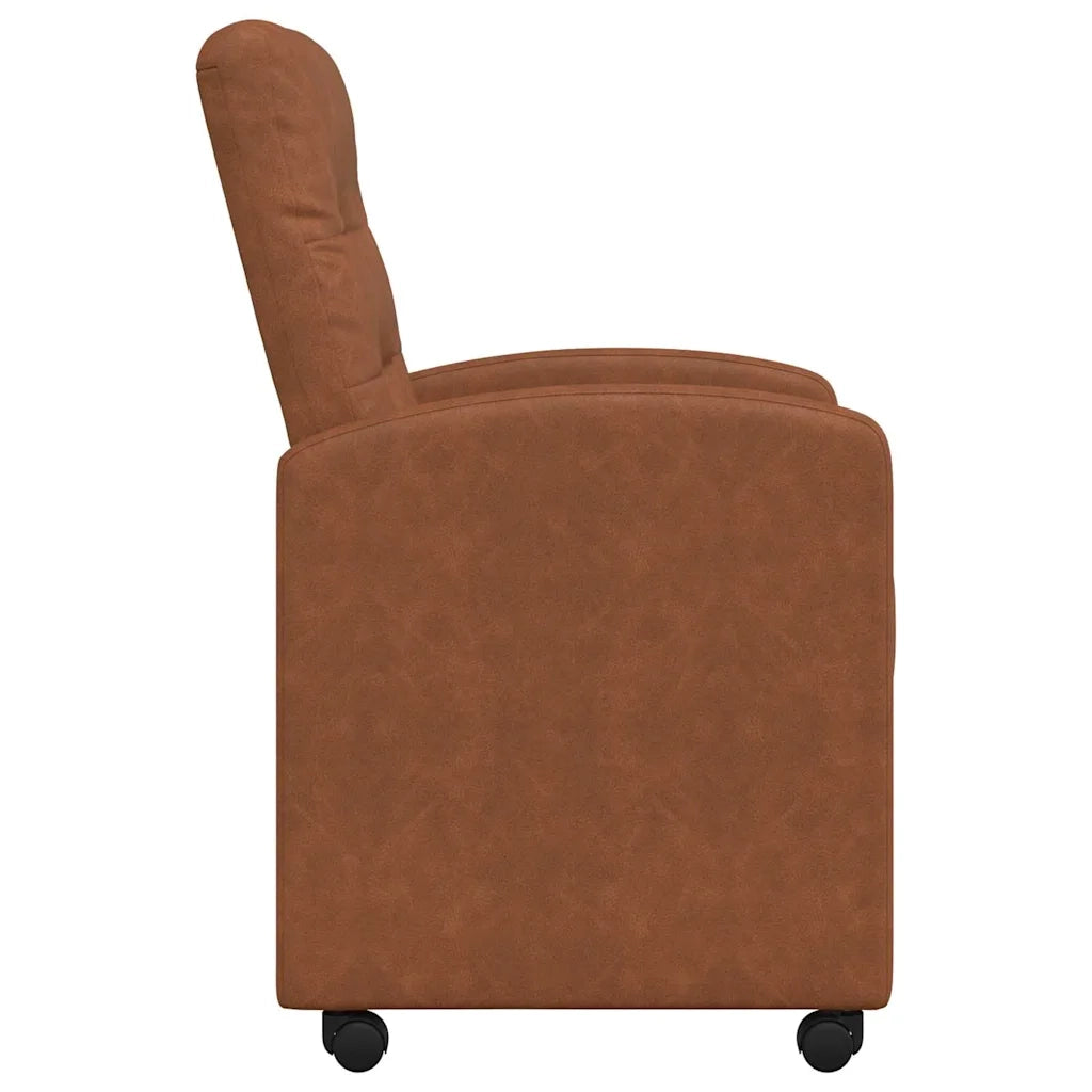 Sedie da Pranzo con Ruote 2 pcs Marrone 58 x 67 x 97 cm