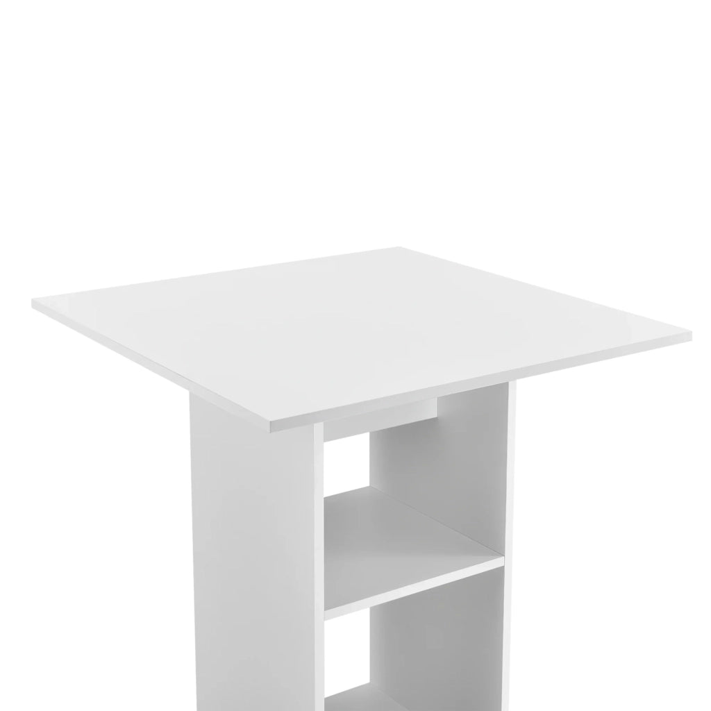 Tavolo da bar bistrot con 3 ripiani portaoggetti 110 cm bianco 03_0006193
