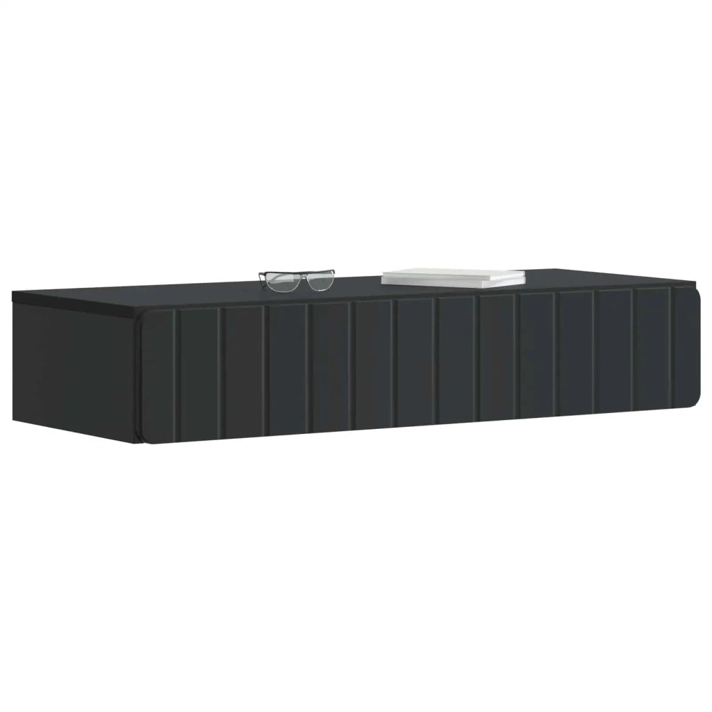 Tavolino da Parete Laterale Nero 87,5 x 34,5 x 17 cm