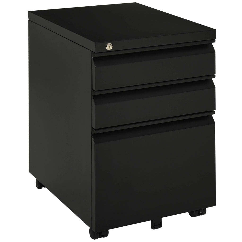 Carrello mobile con 3 cassetti ¨C zephmum ¨C nero, acciaio, 39x48x60 cm