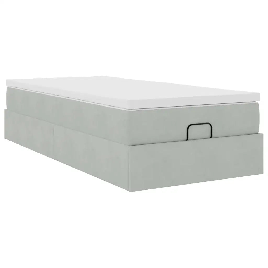 Struttura Letto Pouf con Materasso 90x190 cm in Velluto 3311153