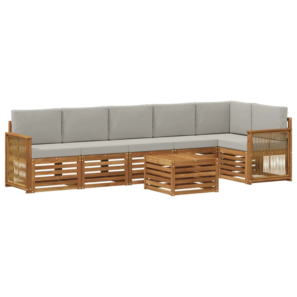 Set divano sezionale con cuscino 6 pcs Naturale e Grigio Chiaro 3384447