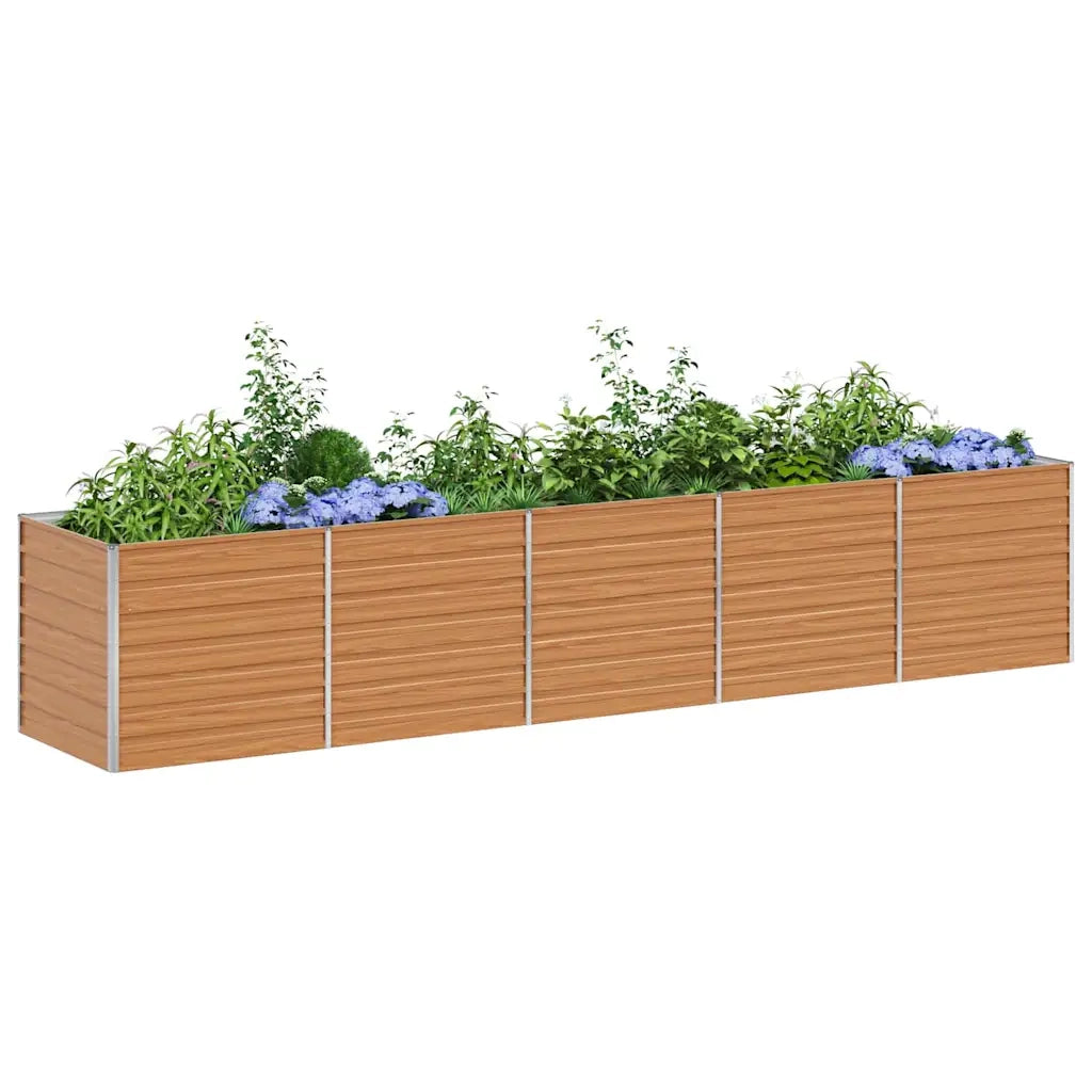 Fioriere | Cassetta per fiori | Letto rialzato da giardino Marrone Chiaro 400 x 80 x 77 cm