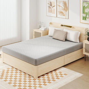 Protezione per Materasso, Coprimaterasso in Velluto Morbido di Lusso con Fondo Antiscivolo, Copertura per Materasso Confortevole con Imbottitura in Spugna (200 x 140 cm)