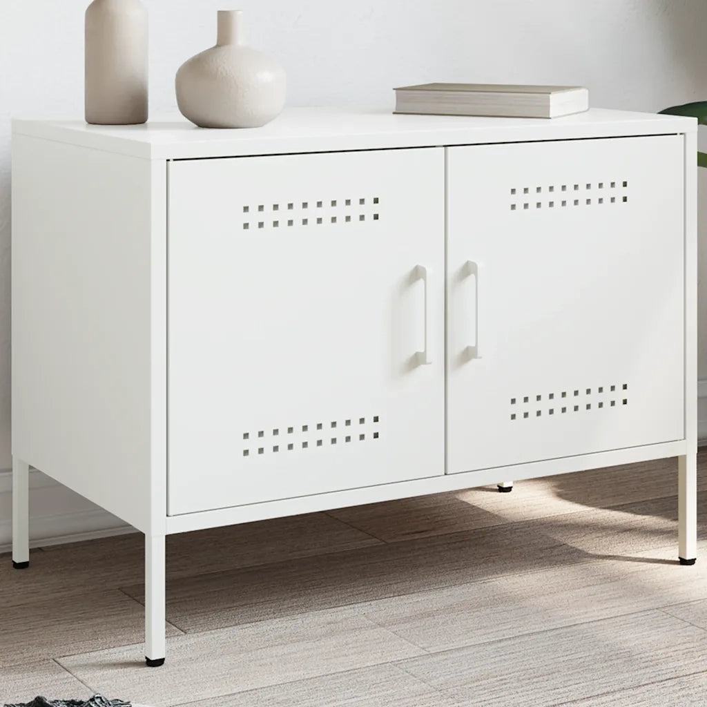 Mobile TV | Armadietto TV | Mobile Porta TV Bianco 68x39x50,5 cm in Acciaio