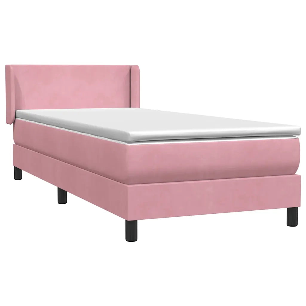 Giroletto a Molle con Materasso Rosa 90x210 cm Velluto