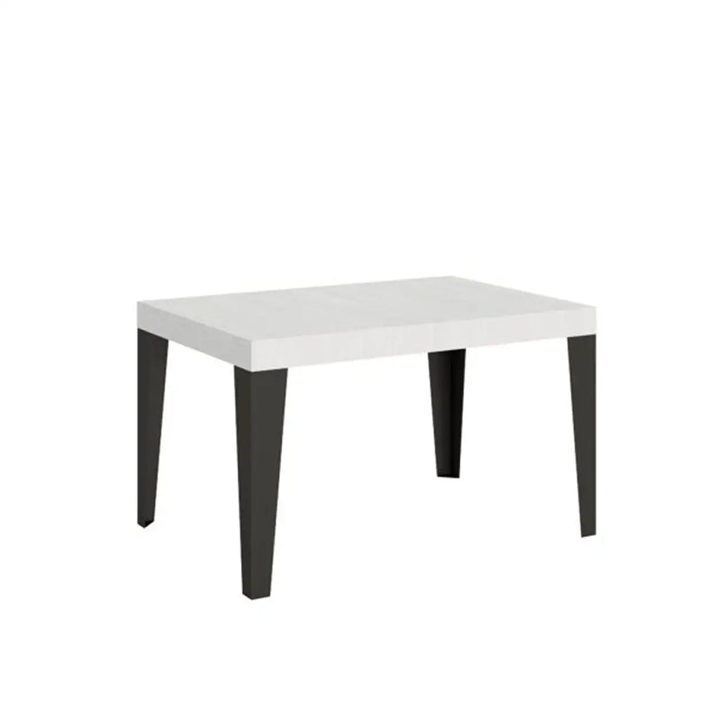 Tavolo allungabile 120/204x80 cm Flame colore bianco frassino gambe antracite