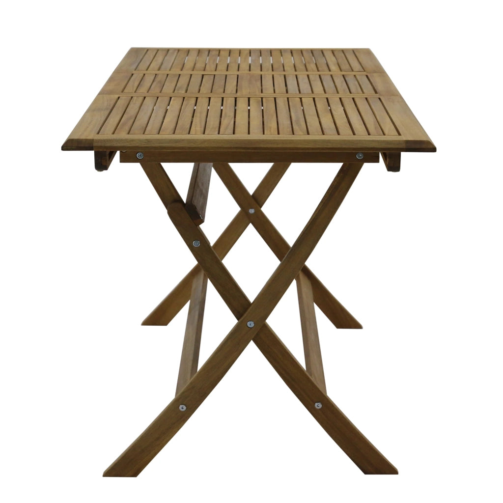 Tavolo pieghevole allungabile Lera (120/160x70x76 cm) in acacia, con estensione, da esterno