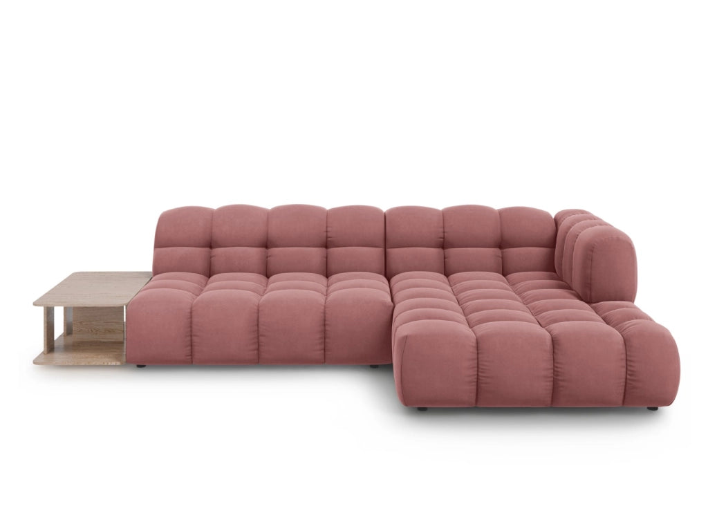 Cosmopolitan Design - Divano angolare modulare destro "Sky" 4 posti in velluto salmone 