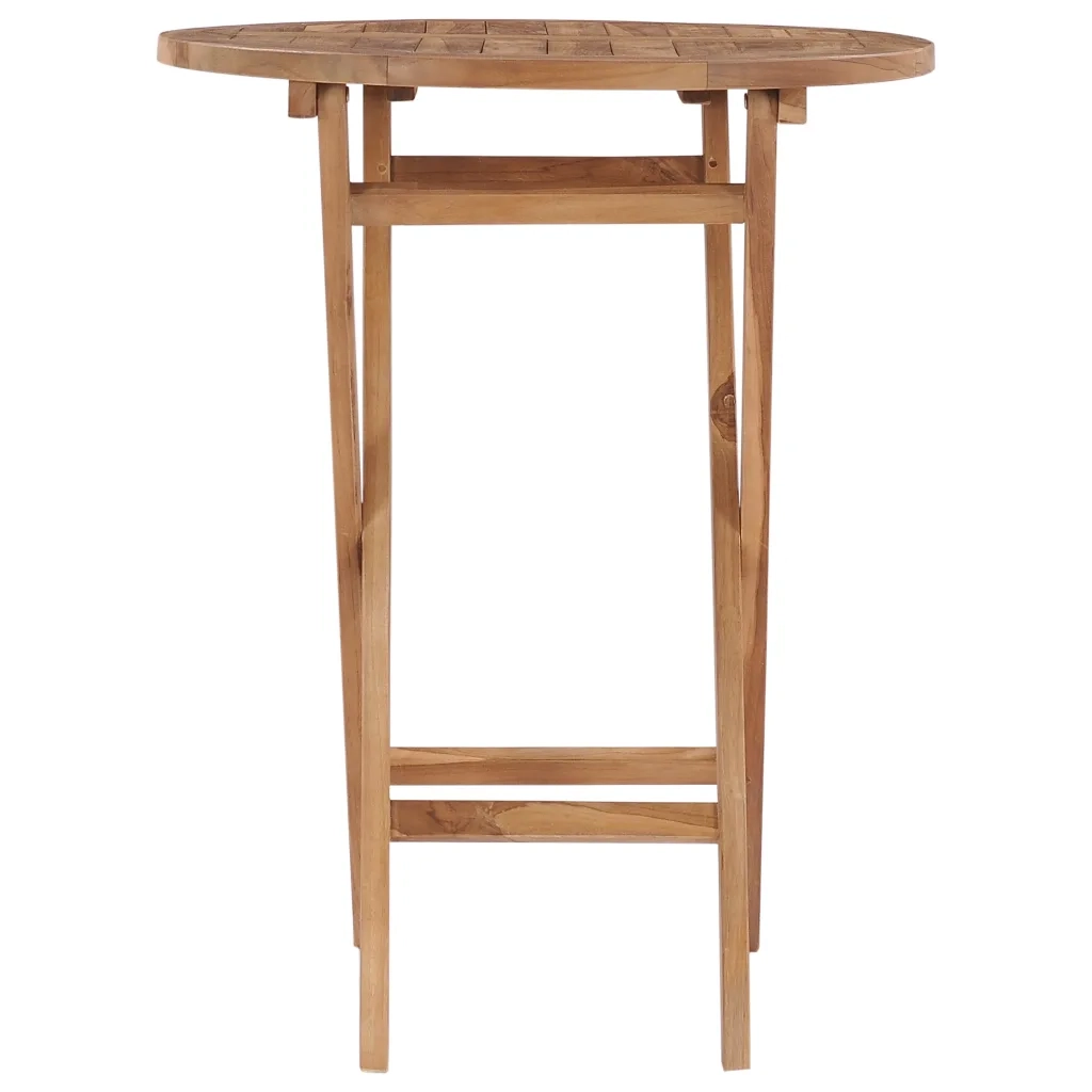Tavolo da Giardino Pieghevole 60 cm in Legno Massello di Teak 48993