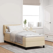 Letto a molle con materasso Crema 80 x 200 cm Tessuto