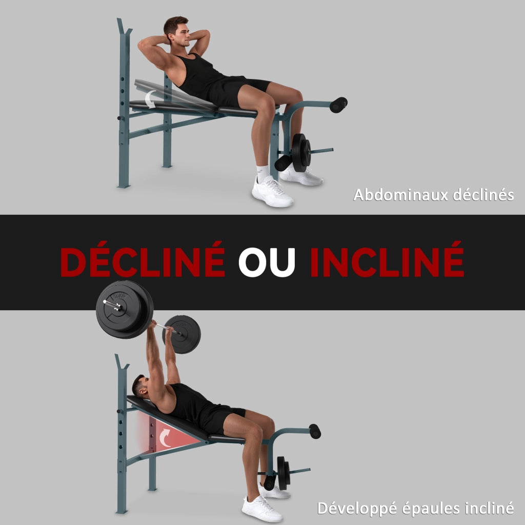 Panca fitness regolabile ¨C Xylo ¨C allenamento pesi completo con curl
