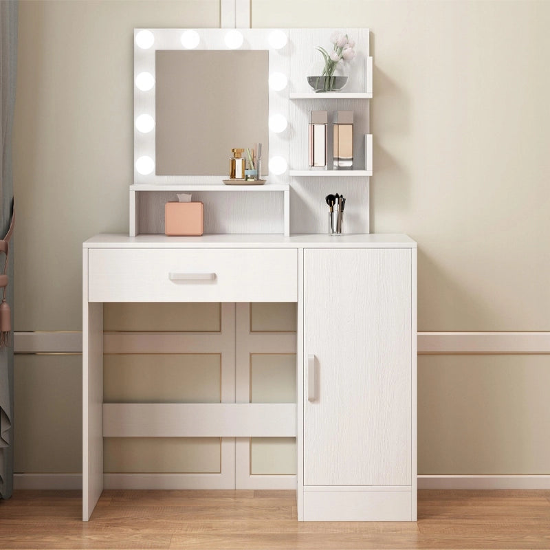 TOILETTE COSMETICA PER IL TRUCCO CON SPECCHIO LED MODERNA GLAMOUR LOFT