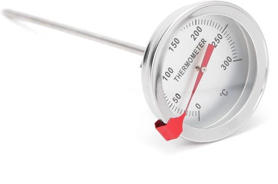 Termometro per la cottura Professionale - Acciaio Inossidabile - 30 cm - Diametro della lamina 5 cm - Raggio di misura 50-300℃ - Resistente alla corrosione - Termometro per frittura