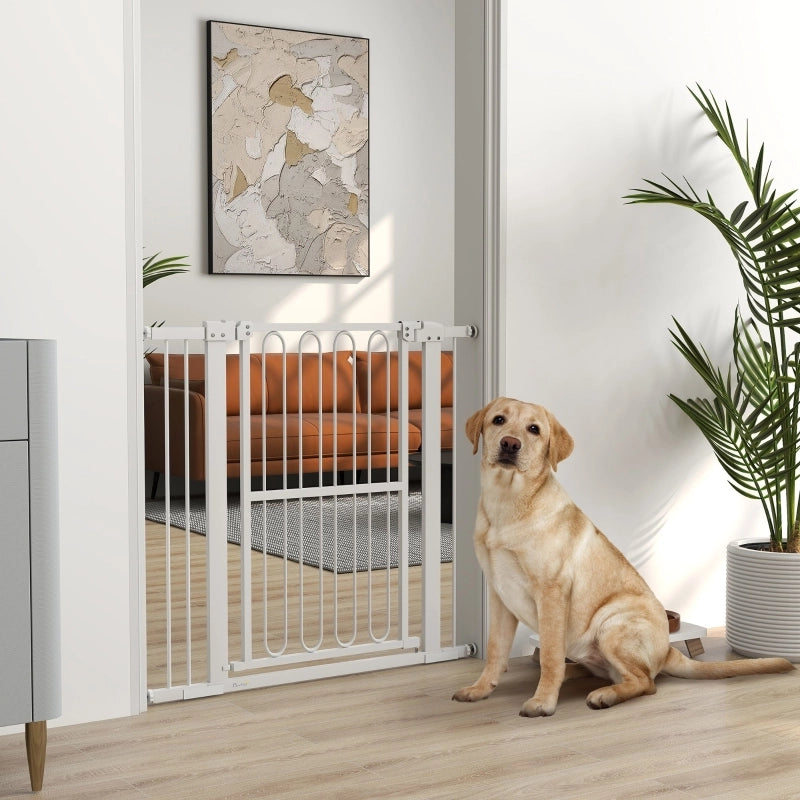 Cancelletto di sicurezza per porte e scale, regolabile 76-104 cm, bianco