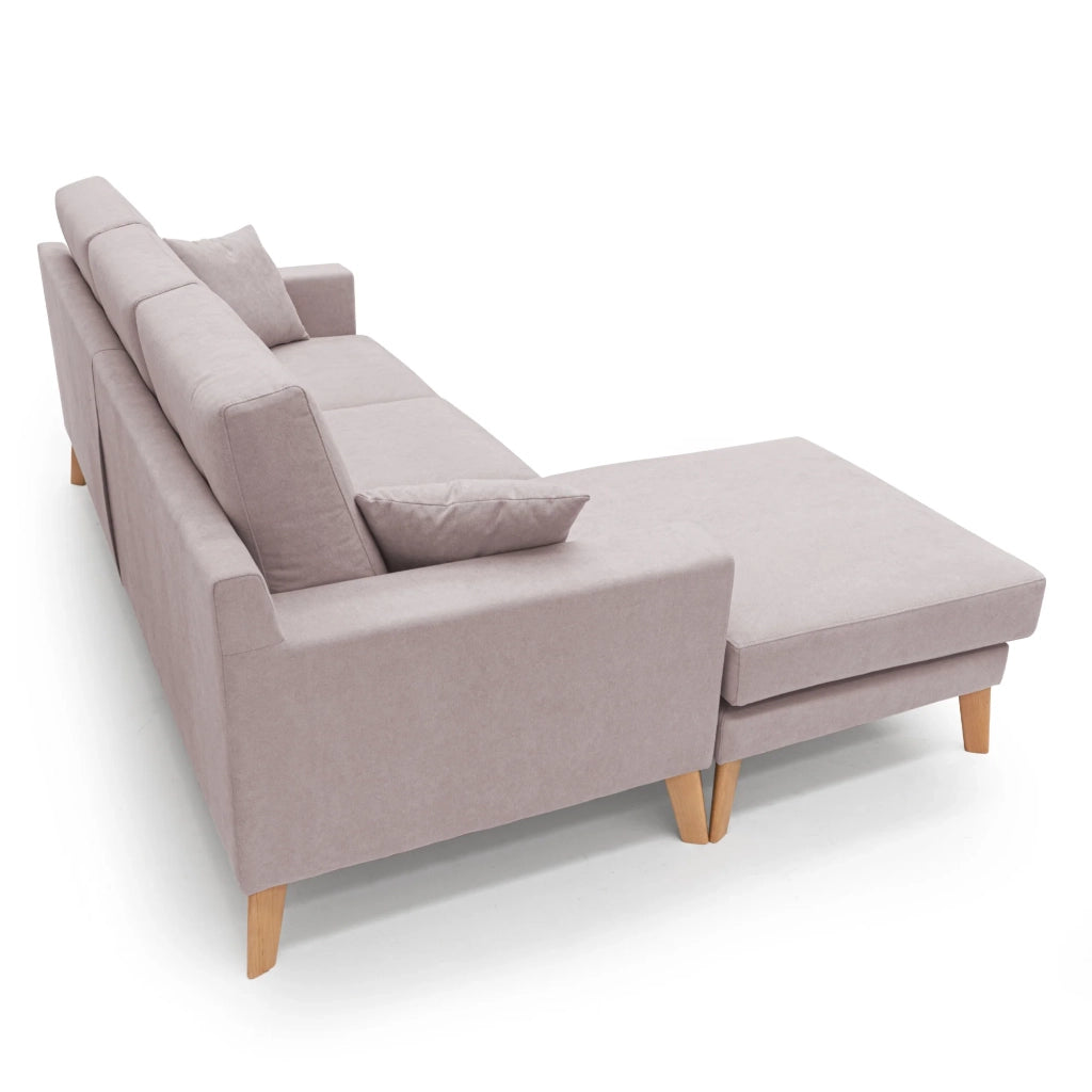 Danish Divano angolare REVERSIBILE in tessuto morbido impermeabile T02 237 cm rosa