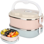 Lunchbox - Isolata lunchbox – 1600ml - Isolazione termica in acciaio inossidabile con contenitori per alimenti - per bambini, adulti, studenti - 2 strati - adatto per lavoro