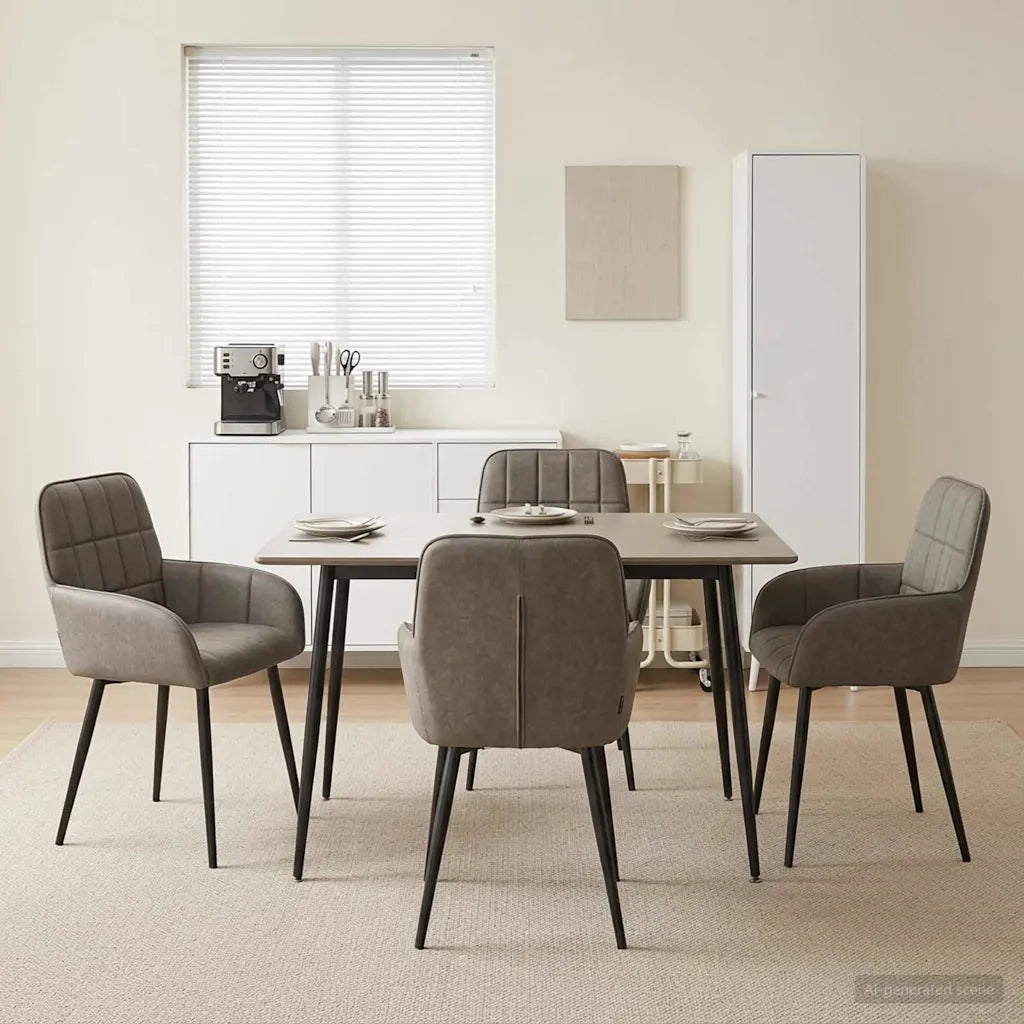 Sedie da pranzo 4 pcs Similpelle Grigio 56,5 x 50 x 86 cm 3428187