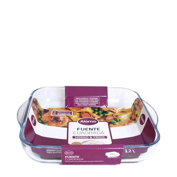 Teglia Pirofila Forno in Vetro Pyrex Quadrata 28 x 28 cm