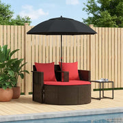 Divano da giardino Marrone e Rosso 168 x 168 x 180 cm 42025902