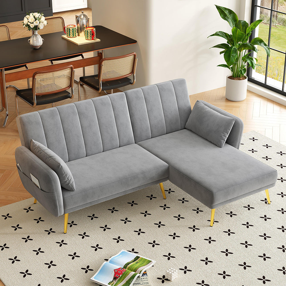 Divano letto angolare moderno - Xylo - Funzione pieghevole e angolo aggiuntivo