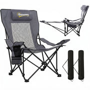 Sedia da campeggio pieghevole con schienale regolabile ¨C zephmum ¨C Grigio scuro