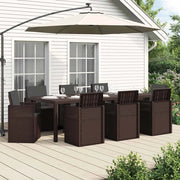 Set da Pranzo per Giardino 9 pcs Marrone e Antracite PP 3430092