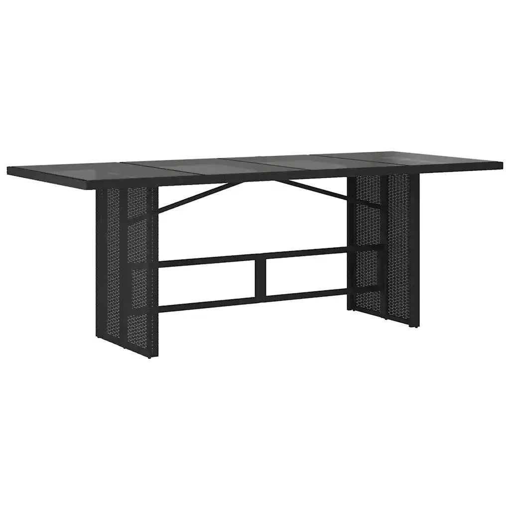 Set da BistrÃ² da Giardino 7 pz con Cuscini Nero in Polyrattan