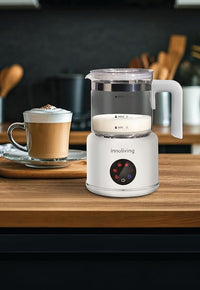 Innoliving Montalatte Elettrico INN-786, Capacità 350ml, Funzione Schiuma Calda e Fredda, Rivestimento Antiaderente, Design Compatto, Facile da Pulire, Ideale per Cappuccini e Bevande Calde