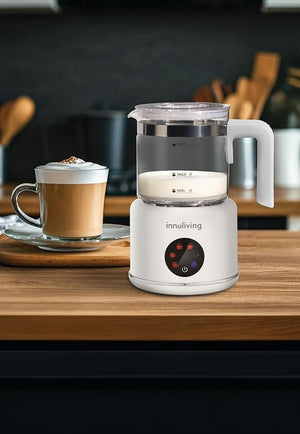 Innoliving Montalatte Elettrico INN-786, Capacità 350ml, Funzione Schiuma Calda e Fredda, Rivestimento Antiaderente, Design Compatto, Facile da Pulire, Ideale per Cappuccini e Bevande Calde