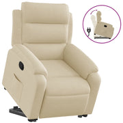 Poltrona | Sedia Relax Alzapersona Reclinabile Crema in Tessuto
