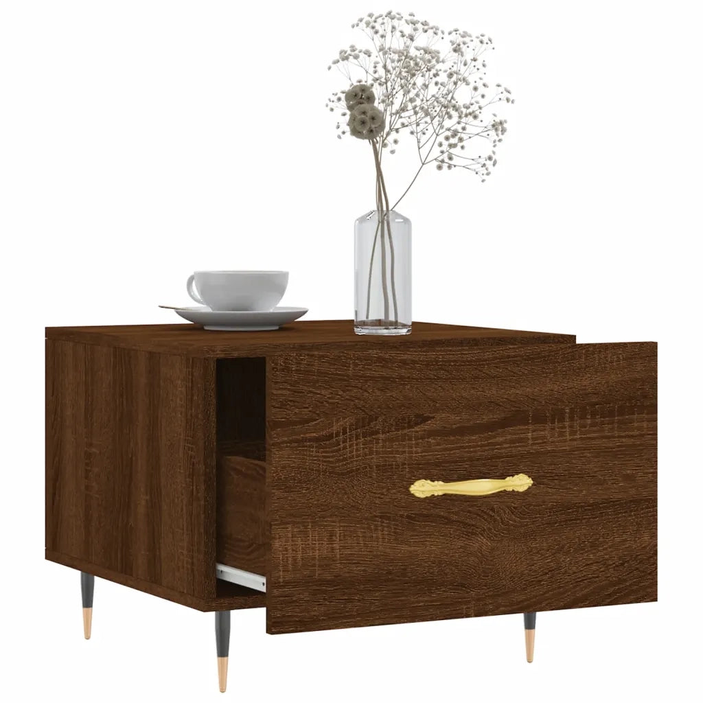 Tavolini Salotto 2 pz Rovere Marrone 50x50x40 Legno Multistrato 829363