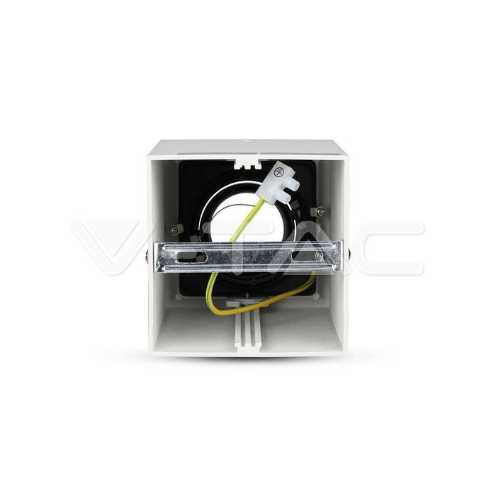 V-TAC VT-797-WH Portafaretto LED Montaggio a Plafone Quadrato GU10 e GU5.3 (MR16) Colore Bianco Orientabile SKU 3630