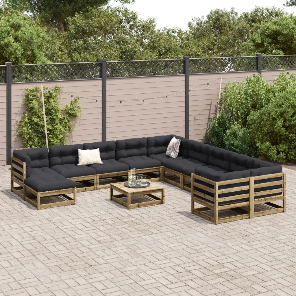 Set Divani da Giardino 12 pz in Legno Impregnato di Pino 3299654