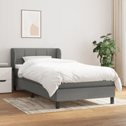 Giroletto a Molle con Materasso-Struttura Letto Grigio Scuro 90x190 cm Tessuto 446111