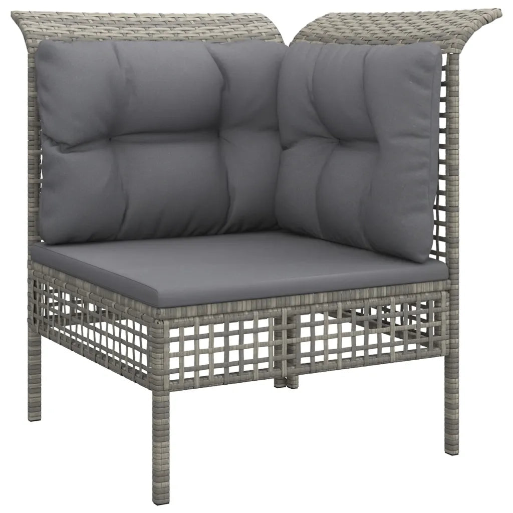 Set Divani da Giardino 8 pz con Cuscini in Polyrattan Grigio 3187482