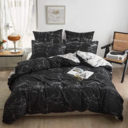 Set di lenzuola bianche e marmoree, copriletto 200 x 220 cm + cuscino obliquo 80 x 80 cm, letto a piuma confortevole per donne e ragazze, letto matrimoniale